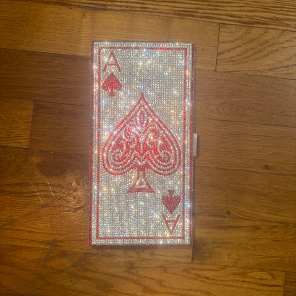 Red and Silver Playing Card Clutch